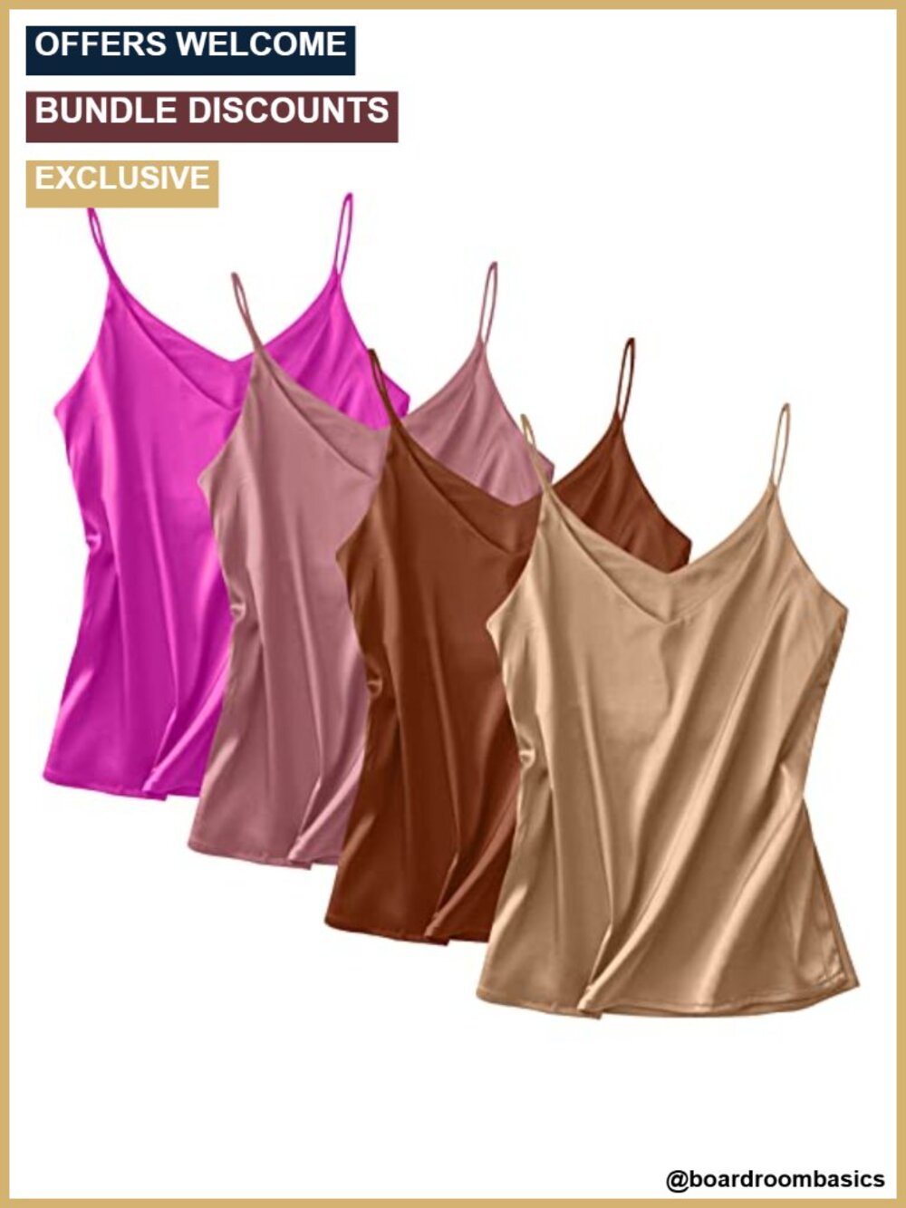Silk Satin Tank Tops for Women V Neck Spaghetti Strap Camis Sleeveless Blouses